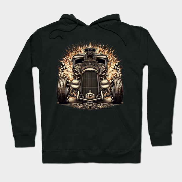 Hot Rod Classic Vintage Car Hoodie by DarkWave